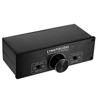 A967 Full-Balanced Passive Preamp Active Speaker Two-Channel Volume Controller(Black)