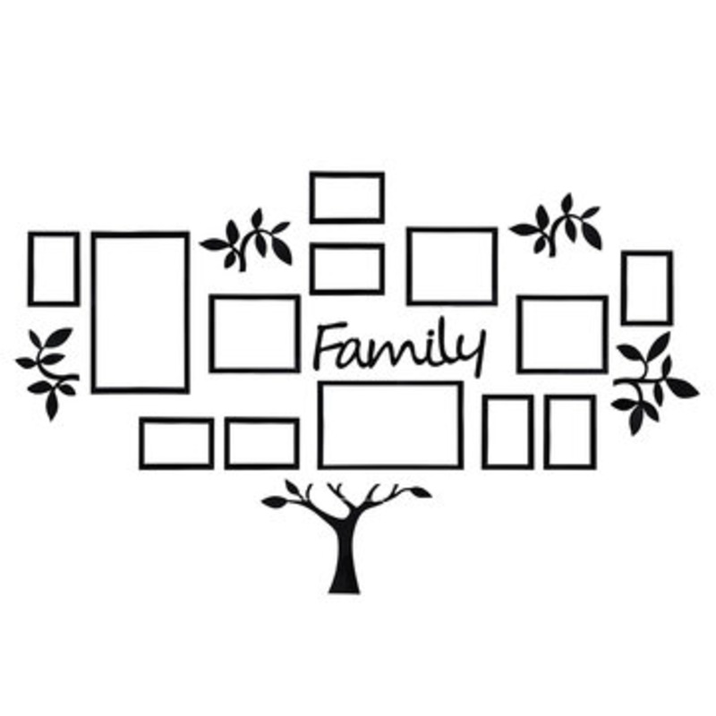 Buy Acryli Photo Frame Family Tree Picture Collage Wall Art Hanging ...