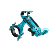 Aluminum Motorcycle Bike Bicycle Mtb Handlebar Cell Phone Gps Holder Mount Blue