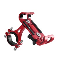 Aluminum Motorcycle Bike Bicycle Mtb Handlebar Cell Phone Gps Holder Mount Red