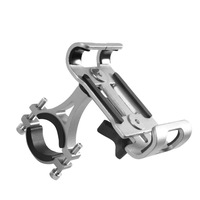 Aluminum Motorcycle Bike Bicycle Mtb Handlebar Cell Phone Gps Holder Mount Silver