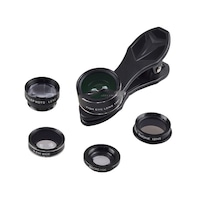 APL-DG5 5 in 1 Universal 15X Macro Lens+0.63X Wide-angle Lens+198 Degrees Fisheye Lens+2X Telephoto Lens+CPL Lens