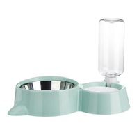 Automatic Pet Dog Cat Smart Food Water Feeder Bowl Dish W/ 500Ml Bottle Drink Blue