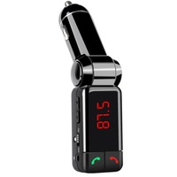 BC-06 Bluetooth Car Kit FM Transmitter Car MP3 Player with LED Display 2 USB Charger & Handsfree Function(Black)