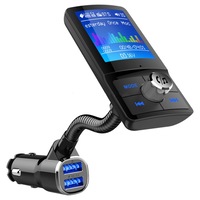Bc-43 Bluetooth Car Kit Fm Transmitter Car 2 Usb Charger With Led Display Support Handsfree Function and Tf Card