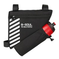 Bicycle Bags With Water Bottle Triangle Pouch Solid Cycling Pocket Size:20.5*18*5Cm(Black)