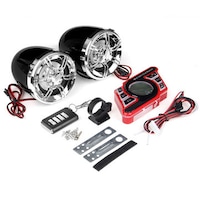 Black Motorcycle Handlebar Bluetooth 5.0 Audio System Fm Radio Stereo Amplifier Speaker