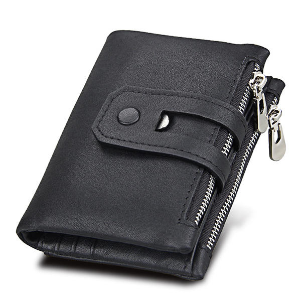 Blocking Secure Wallet 11 Card Slots Vintage Leather Mens Zipper Purse