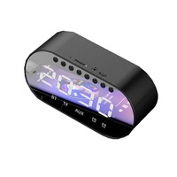 Bluetooth 5.0 Speaker Double Alarm Clock Fm Radio Bass Double Speaker