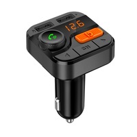 Bt82D Car Mp3 Player Car Bluetooth Hands-Free Fm Transmitter One Button Bass Charger Black