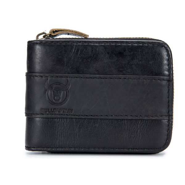 Bullcaptain Rfid Antimagnetic Vintage Leather 11 Card Slots Coin Bag For Men