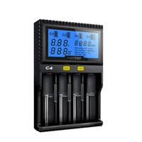 C4 Lcd Display Rapid Intelligent Li-Ion/Imr/Inr Battery Charger 4 Slots