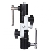 Camera Holder Bracket 3 Independent Adjustable U-Shaped Flash Holders Integrated Metal Base Black
