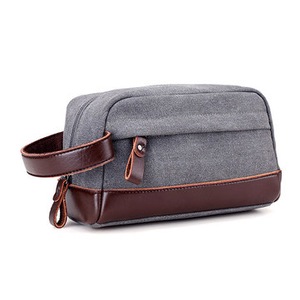 Canvas Large Capacity Casual Clutches Card Holder Phone Bag Key Coin Bag Gray Colour