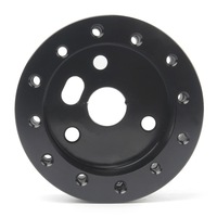 Car Hub For 6-Hole To 3-Hole Steering Wheel Adapter Boss Kit Steering Wheel Spacer Bolts (Black)