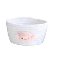 Cartoon Animals Hand Woven Basket Kids Toys Desktop Organizer Sundries Storage Box Laundry Baskets 16x9Cm