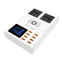 Cda10W 10W Multi Port Usb Intelligent Digital Display Fast Charging Wireless Charger Us Plug