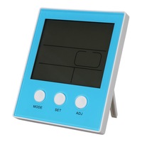 Ch-904 Digital Thermometer Hygrometer Temperature Humidity Tester Led Backlight Time Date Calendar Alarm Clock Display Indoor Blue