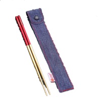 Chinese Travel Chopsticks 18/8 Stainless Steel Chop Sticks Non-Slip Reusable Food Sticks With Bag Sushi Hashi