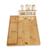 Chopping Board Bamboo Cheese Board Set Meat Charcuterie Platter Serving Tray For Fruits Delicious Meats