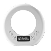 Creative Moon Alarm Clock USB Rechargeable Touch Bed Dormitory LED Night Light(White )