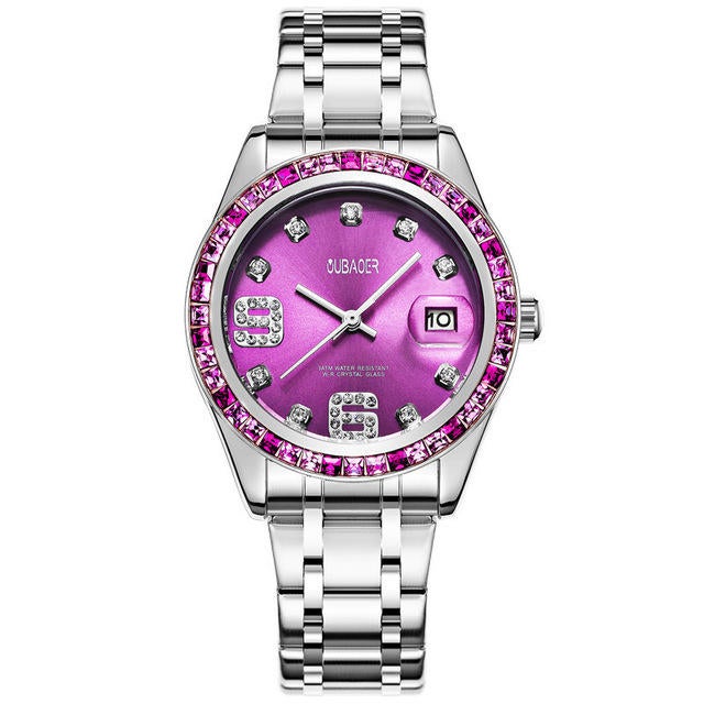 Crystal Casual Style Women Wristwatch Stainless Steel Strap Quartz Watch