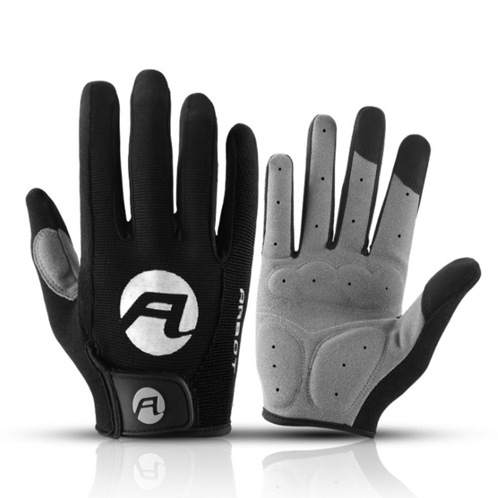 Cycling Gloves Full Finger Bicycle Gloves Anti Slip Gel Pad Motorcycle Bike Glove Size:XL(Black)