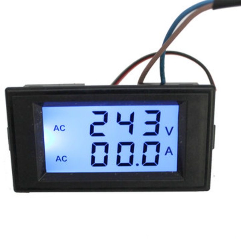 Buy D69-2042 Digital Ac Voltmeter Ammeter 300V 100A Blue Lcd Dual Panel ...