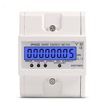 Dds024 3 Phase 4 Wire Energy Meter 380V Ac 50Hz Lcd Backlight Display Electronic Watt Power Consumption Energy Wattmeter