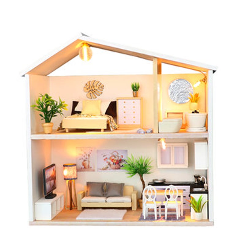 Buy Diy Miniature Kit Wooden Toy Model Building Doll House Modern House ...