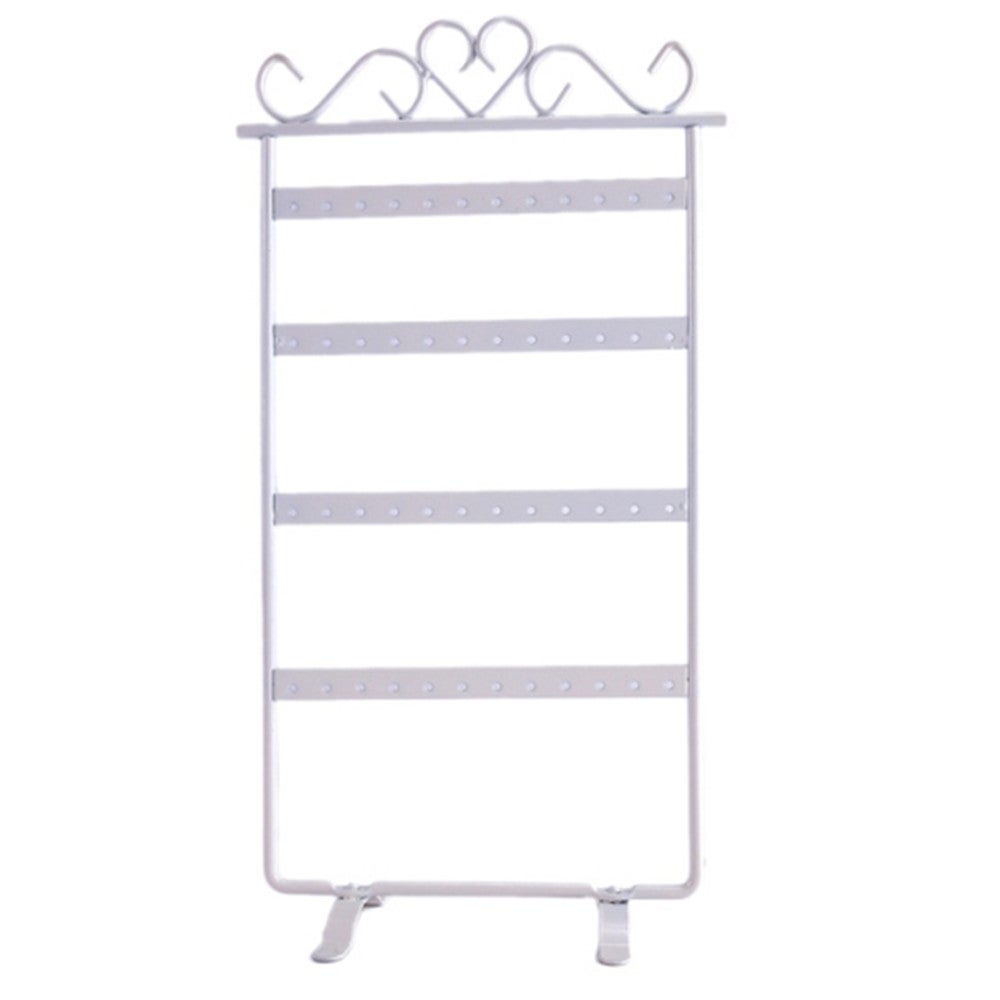 Earrings Necklace Jewelry Stand Holder Display Rack(White)