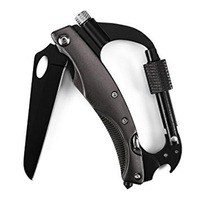 Edc Multi-Function Buckle Key Ring Mountaineering Survival Gadget Black