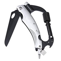 Edc Multi-Function Buckle Key Ring Mountaineering Survival Gadget White