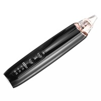 Electric Blackhead Remover Usb Rechargeable 3 Levels Face Nose Cleaning Removal Machine With 6 Heads Black