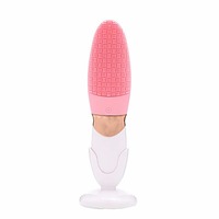 Electric Silicone Facial Cleansing Brush Face Pore Cleaner Ultrasonic Vibration Waterproof Face Washing Tool Beauty Machine Pink Colour