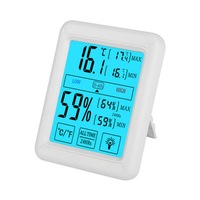 Electronic Digital Thermometer And Hygrometer Large Screen Indoor Touch Screen Temperature And Humidity Meter