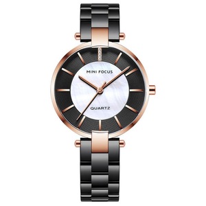 Elegant Dress Analog Clock Metal Strap Fashion WoMen Quartz Watch Black Colour