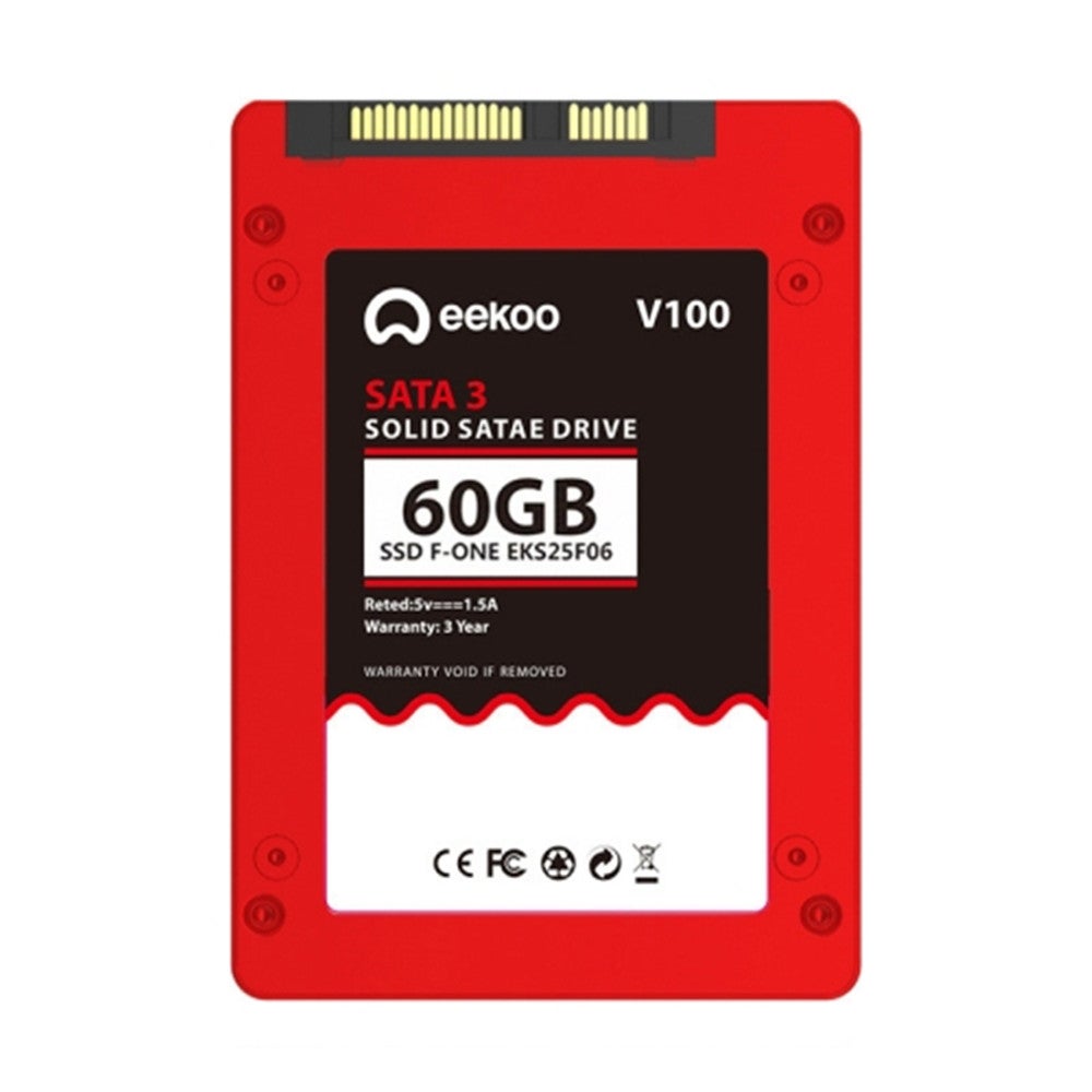 F-One 60Gb Ssd Sata3.0 6Gb / S 2.5 Inch Tlc Solid State Hard Drive With 1Gb Independent Cache For Desktop Pc / Laptop Read Speed: 500Mb / S Write Speed: 180Mb / S(Red)
