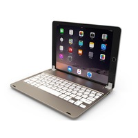 F17 For Ipad Pro 9.7 Inch and Ipad Air 2 and Ipad Air Adjustable Slot Magnetic Suction Bluetooth Keyboard With Sleep / Wake-Up Function(Gold)