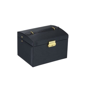 Fashion Jewelry Box Leather Earrings Necklace Rings Watch Storage Case