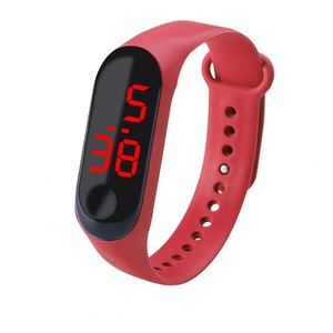 Fashion Student Couple Led Casual Sports Touch Electronic Watch Millet 3 Bracelet Trend Fashion Mesh Belt Red