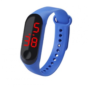 Fashion Student Couple Led Casual Sports Touch Electronic Watch Millet 3 Bracelet Trend Fashion Mesh Belt Blue