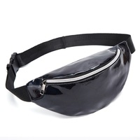 Fashionable Unisex Fanny Pack Waist Bag Waterproof Laser Bags(Black)