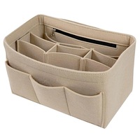 Felt Insert Bag Multi Pockets Cosmetics Handbag Purse Organizer Holder Makeup Travel Zipper