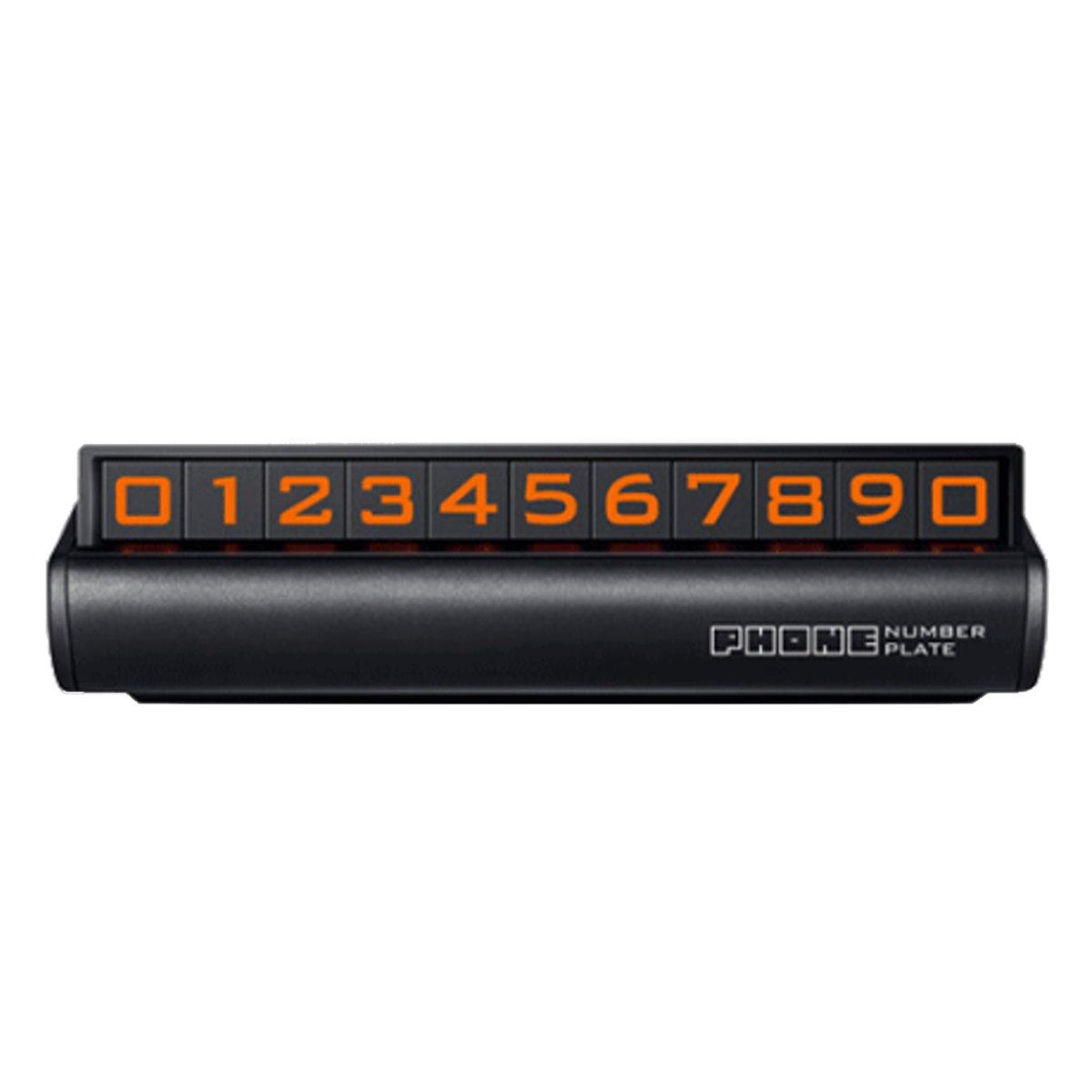 Fluorescent Magnetic Hidden Style Car Temporary Parking Phone Number Card Plate Car Decoration BLACK COLOR