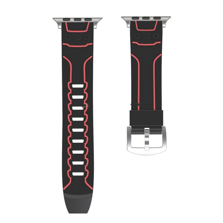 For Apple Watch Series 3 & 2 & 1 38mm Fashion Electrocardiogram Pattern Silicone Watch Strap