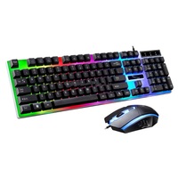G21 1000 Dpi Professional Wiredful Backlight Mechanical Feel Suspension Keyboard + Optical Mouse Kit For Laptop Pc(Black)