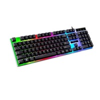 G21 104 Keys USB Wired Mechanical Feel Colorful Backlight Office Computer Keyboard Gaming Keyboard(Black)