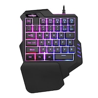 G92 Single Hand Monochromatic Rainbow Lights Game Keyboard Phone Game Auxiliary Tool(Black)