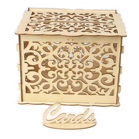 Greeting Card Box Wedding Decor Supplies Decorations Wooden Gift Case